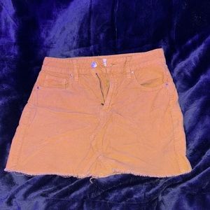 Yellow corduroy skirt